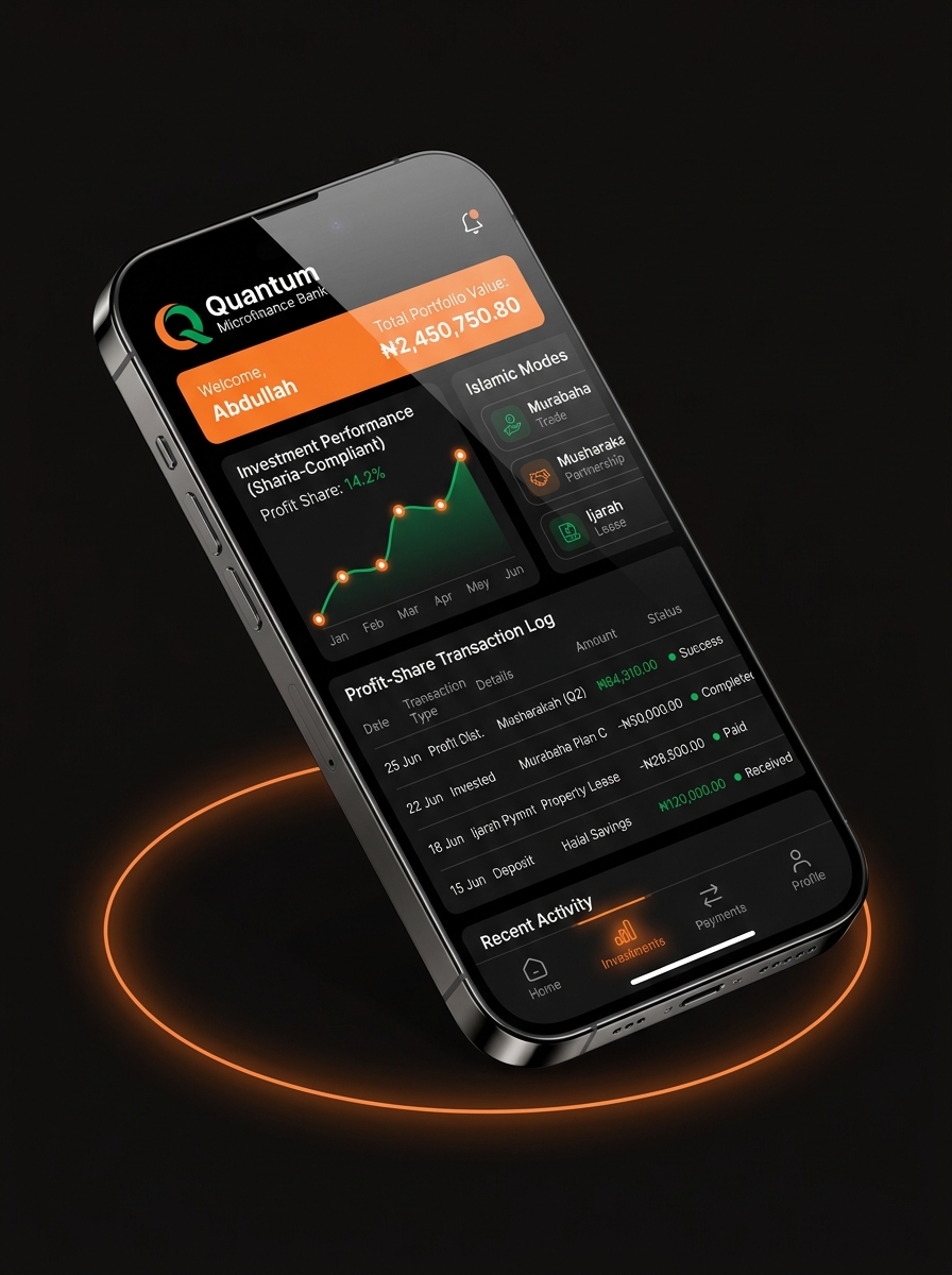 Quantum MFB Mobile App 3D Mockup